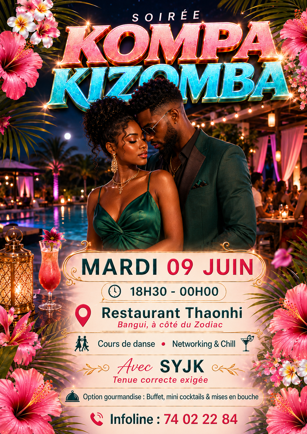 Affiche Soirée Kompa Kizomba — 09/06/2026