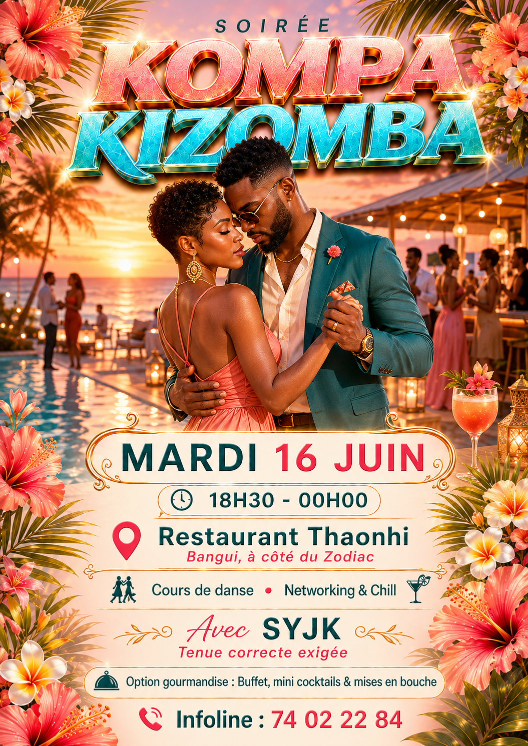 Affiche Soirée Kompa Kizomba — 16/06/2026