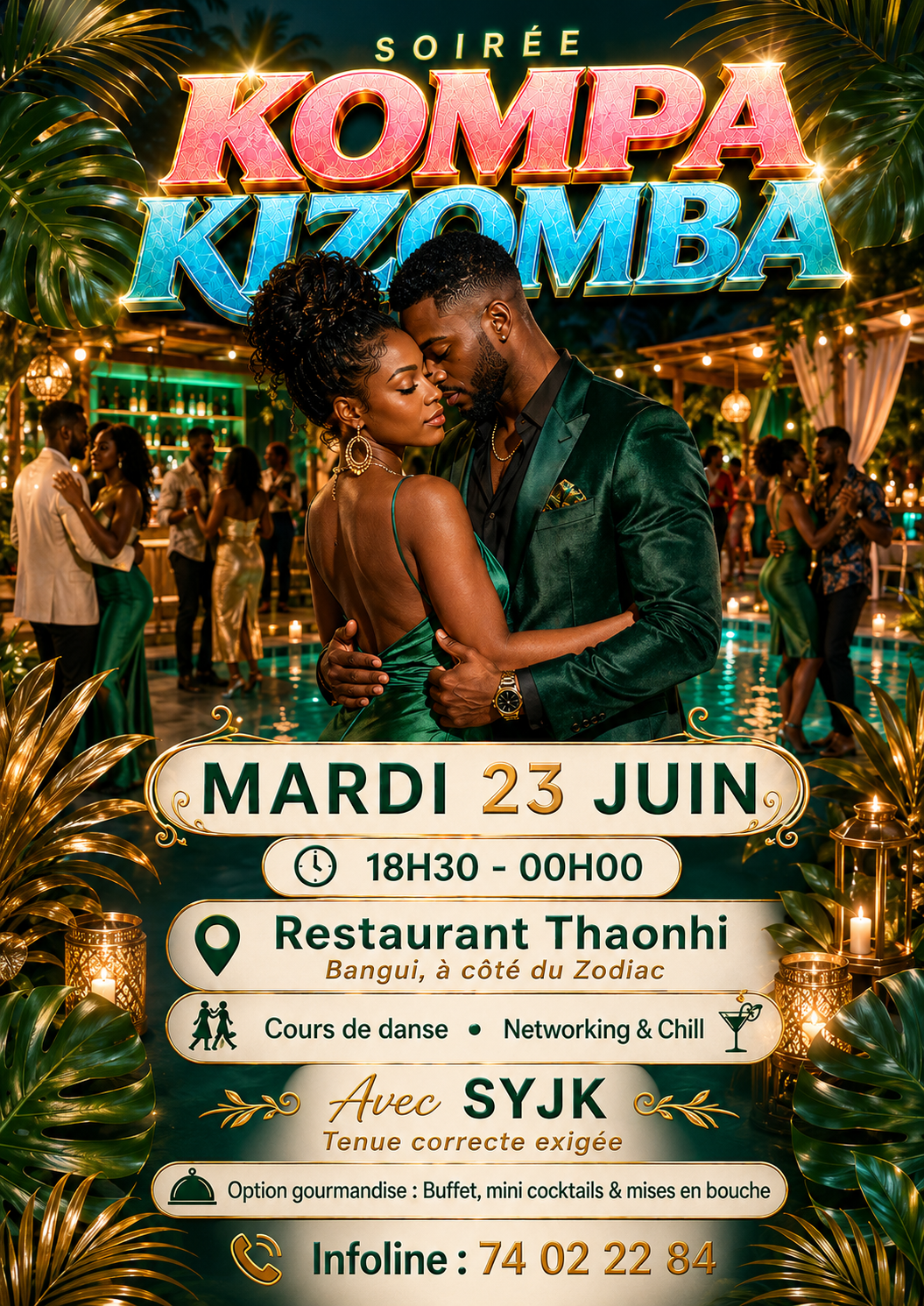 Affiche Soirée Kompa Kizomba — 23/06/2026