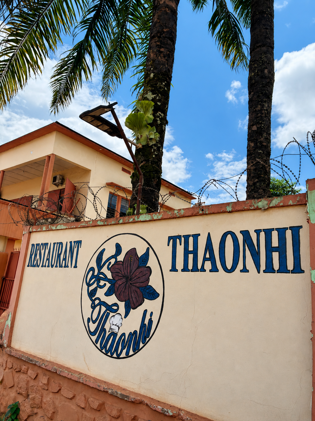 Mur d’entrée peint et enseigne ThaoNhi