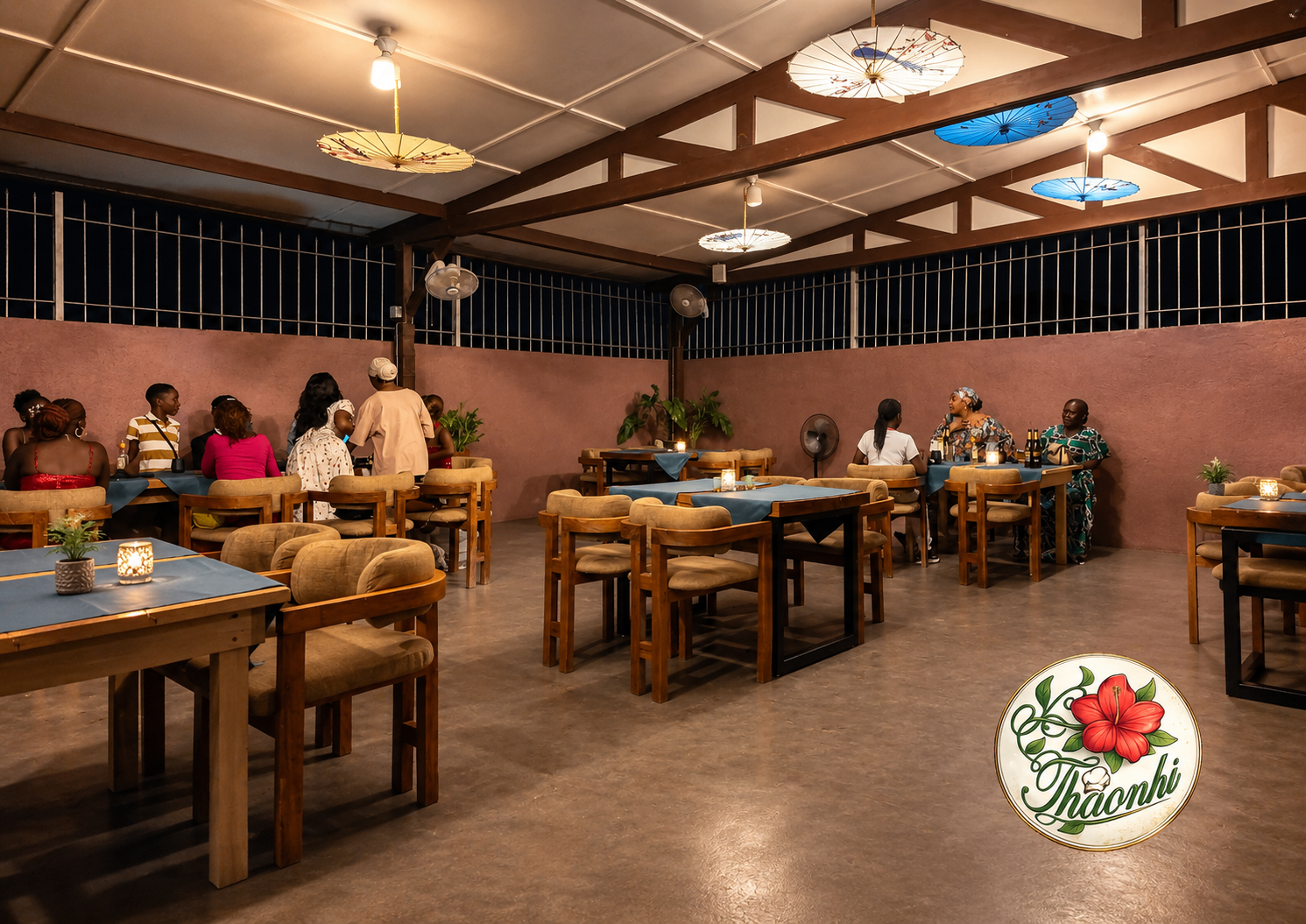 Terrasse élégante du restaurant ThaoNhi à Bangui